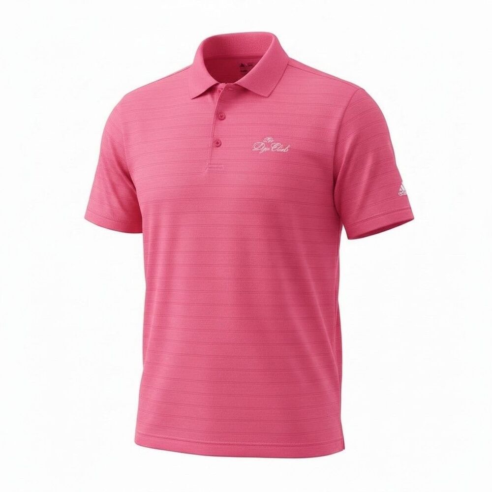 Adidas Golf Polo Shirt Mens Large Pink Polyester Collar Climalite Greendale